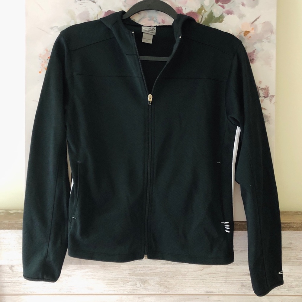 Black Athletic Jacket with Zipper by Champion